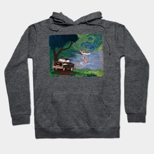 Iconic Dirty Dancing Lake Lift Scene Illustration Hoodie